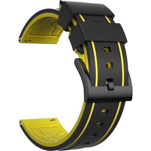 Eryi-Bracelet Montre Remplacer Silicone Bracelet Montre - 20, 22, 24, 26mm Caoutchouc Montre Bracelet Avec Acier Inoxydable Boucle Argent