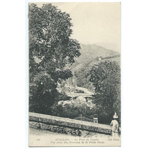 Carte Postale Avallon (Yonne 89200) Le Pont Du Cousin Vue Prise Des Terreaux De La Petite Porte Avec Trois Timbres Semeuse Au Verso Oblitérés 15/09/1924