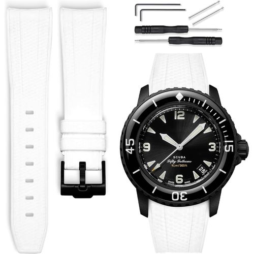 Eryi-Bracelet De Montre Caoutchouc 22mm Compatible Avec Blancpain X Swatch Scuba Fifty Fathoms