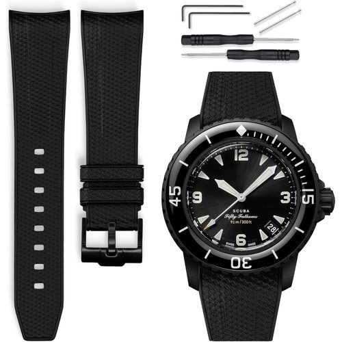 Eryi-Bracelet De Montre Caoutchouc 22mm Compatible Avec Blancpain X Swatch Scuba Fifty Fathoms