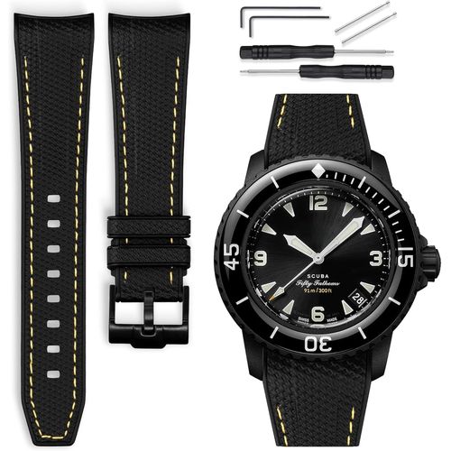 Eryi-Bracelet De Montre Caoutchouc 22mm Compatible Avec Blancpain X Swatch Scuba Fifty Fathoms