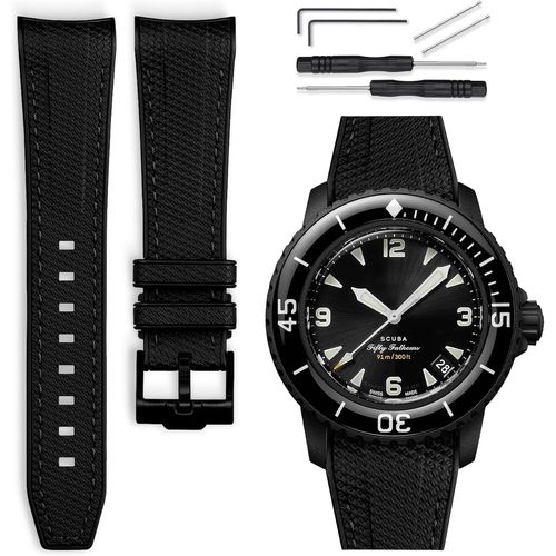 Eryi-Bracelet De Montre Caoutchouc 22mm Compatible Avec Blancpain X Swatch Scuba Fifty Fathoms