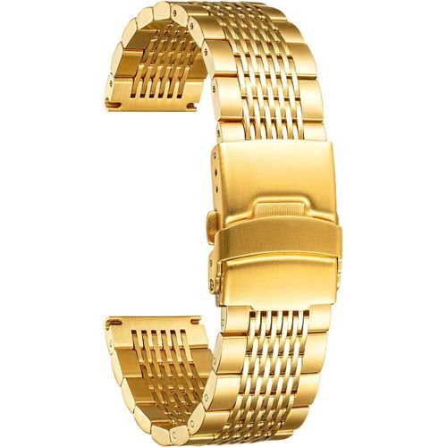 Eryi-Bracelet De Montre En Acier Inoxydable Bracelet Montre En Métal Maille Métallique Pour Homme Femme 18mm 19mm 20mm 21mm 22mm 24mm En 5 Couleurs (Noir/Doré/Rose Doré/Argenté/Argenté&noir)