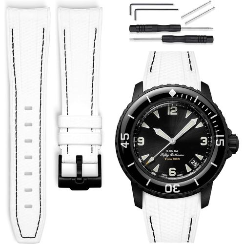 Eryi-Bracelet De Montre Caoutchouc 22mm Compatible Avec Blancpain X Swatch Scuba Fifty Fathoms