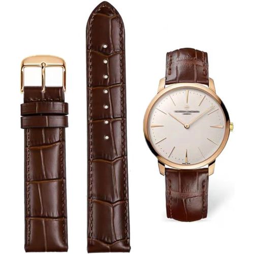 Eryi-Bracelets De Montre En Cuir Véritable Bracelets De Montre En Alligator En Relief Bracelet De Remplacement En Plaqué Or Or Argent 12 13 14 15 16 17 18 19 20 21 22 24 Mm