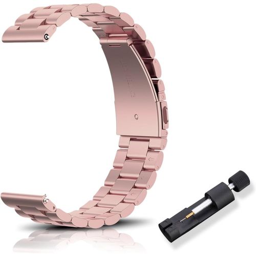 Eryi-Bracelet De Rechange En Métal Pour Largeur De Corne 16mm,18mm,20mm,22mm, Dégagement Rapide, Bracelet En Acier Inoxydable Magnifiquement Poli Pour Homme Et Femme - Rose
