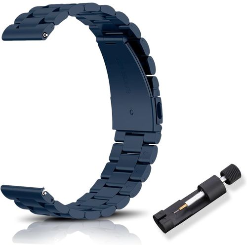 Eryi-Bracelet De Rechange En Métal Pour Largeur De Corne 16mm,18mm,20mm,22mm, Dégagement Rapide, Bracelet En Acier Inoxydable Magnifiquement Poli Pour Homme Et Femme - Bleu