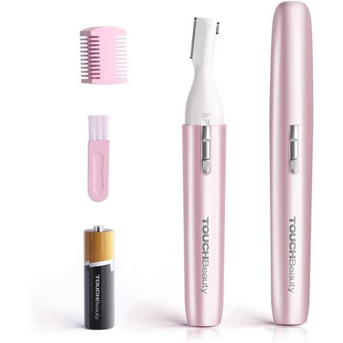KALANKA-TOUCHbeauty Tondeuse Visage Sourcils Electrique Femme Mini Rasoir Facial à Pile, Rasage de Precision, Aucun Risque de Coupure, Une Petite Brosse de Nettoyage Fournie AG-1658P(Rose)