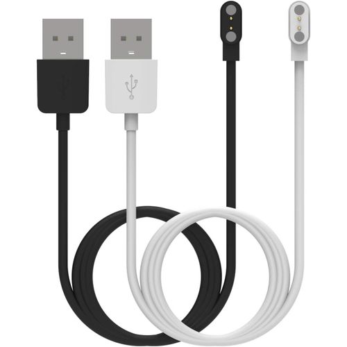 Kalanka-Lot De 2 Chargeurs Pour Montre Intelligente Id205l / Id205u / Id205s / Id205g / Id216 - Câble De Charge Usb - Câble De Charge Rapide - Noir Et Blanc - 80 Cm