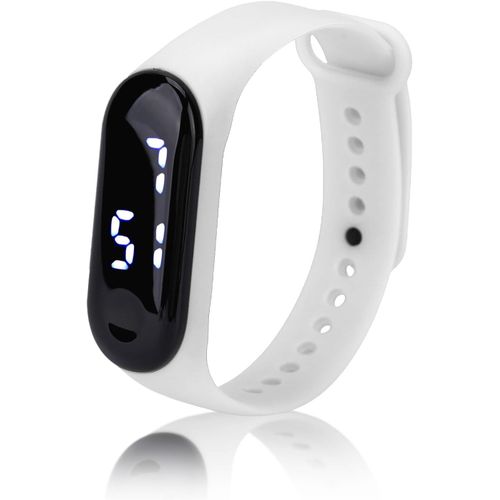 Kalanka-Montre Numérique, Affichage À Lumière Blanche Led Miroir En Plastique Mouvement Électronique Bracelet En Silicone Montre De Sport, Bracelet Intelligent Montre De Sport Pour Enfants Femmes Fem