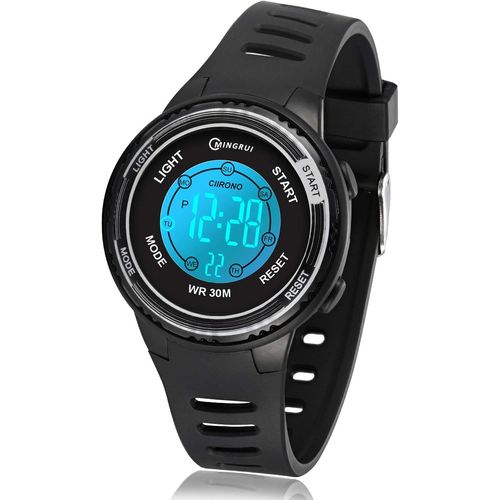 Kalanka-Montre Enfant Avec Bracelet Imprimé Et 7 Lumières Colorées,Montre Digitale Étanche Pour Enfants Avec Oreilles De Chat Pour Garçons Et Filles De 4 À 12 Ans
