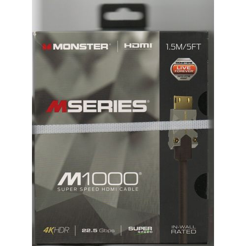 Cable HDMI Monster M1000 4K 22.5GBPS 1,5 Mètre jamais servi