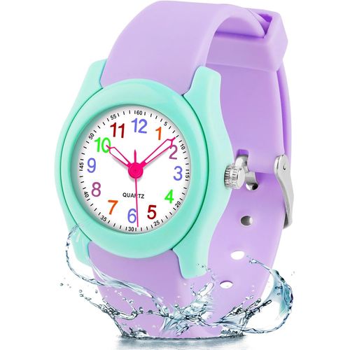 Kalanka-Montre Enfant, Montre Analogique Pour Garçons Filles, Montre Pour Enfant Étanche À Quartz Et Bracelet Souple, Adaptée Aux Enfants De 3 À 15 Ans.Pour L'apprentissage De La Lecture