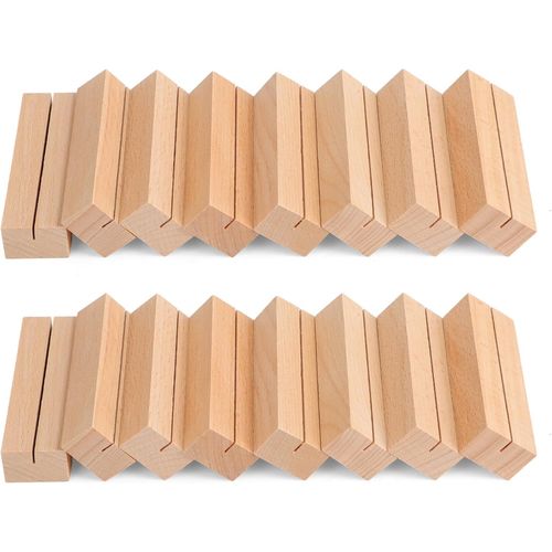 Kalanka-Lot De 16 Porte-Cartes De Table En Hêtre - Porte-Cartes De Menu - Présentoir Photo - Présentoir En Bois - Présentoir De Table En Bois De Hêtre - Pour Mariages, Banquets, Fêtes,