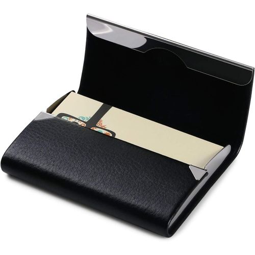 KALANKA-® Porte-Cartes de Visite, Étui pour Cartes de Visite avec Boucle Magnétique Ouverte, Porte Carte Metallique Boîtier d'identité Ultra-Mince en Acier Inoxydable pour Hommes/Femmes