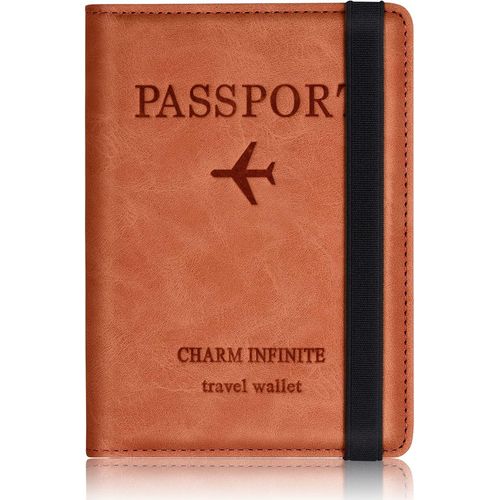 KALANKA-Protege Passeport Francais, Protege Passeport mit RFID-Blocker, Pochette Passeport Cuir Artificiel,Voyage Accessoires Passeport éTui,Carte de CréDit, Carte Bancaire, Argent, Passport Cover