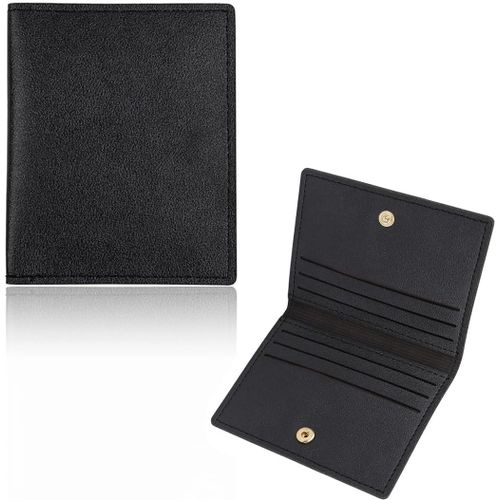 KALANKA-1pcs Porte Cartes de Crédit Homme en Cuir, porte-cartes portefeuille ultra-mince, avec Anti-Piratage RFID et 8 Emplacements pour Cartes Bancaires - Pochette Bancaire Noir de Haute Qualité