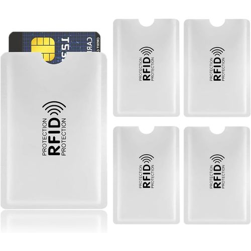 KALANKA-5 Pcs Étui Carte Bancaire Anti-Piratage: Porte Carte RFID Antivol et Anti-Fraude. Protection sans Contact pour vos Cartes Bancaires. Pochette RFID pour Cartes Argentées.