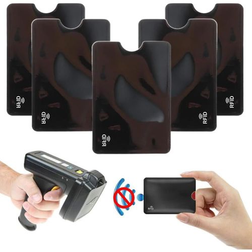 KALANKA-Etui Carte Bancaire Anti Piratage, Protege Carte Bancaire, Etui Protection Carte Bancaire sans Contact, Pochette Carte Bancaire (RFID Pochette Carte 5 Noir)