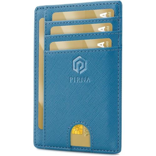 KALANKA-Porte Carte Bancaire Fin et Petit, Portefeuille pour Hommes et Femmes avec Pochette d'argent & Boîte-Cadeau, Porte-Cartes de Crédit RFID, Porte Carte Bancaire Anti Piratage pour Homme