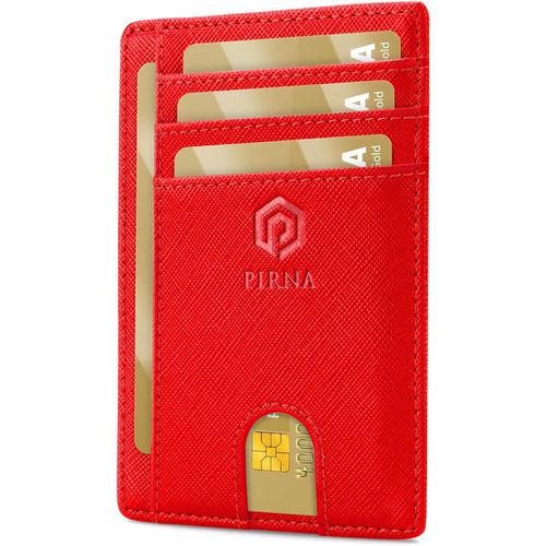 KALANKA-Porte Carte Bancaire Fin et Petit, Portefeuille pour Hommes et Femmes avec Pochette d'argent & Boîte-Cadeau, Porte-Cartes de Crédit RFID, Porte Carte Bancaire Anti Piratage pour Homme