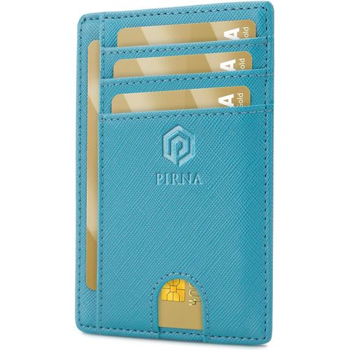 KALANKA-Porte Carte Bancaire Fin et Petit, Portefeuille pour Hommes et Femmes avec Pochette d'argent & Boîte-Cadeau, Porte-Cartes de Crédit RFID, Porte Carte Bancaire Anti Piratage pour Homme