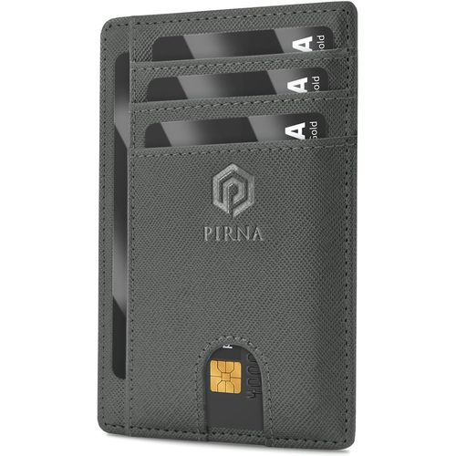 KALANKA-Porte Carte Bancaire Fin et Petit, Portefeuille pour Hommes et Femmes avec Pochette d'argent & Boîte-Cadeau, Porte-Cartes de Crédit RFID, Porte Carte Bancaire Anti Piratage pour Homme