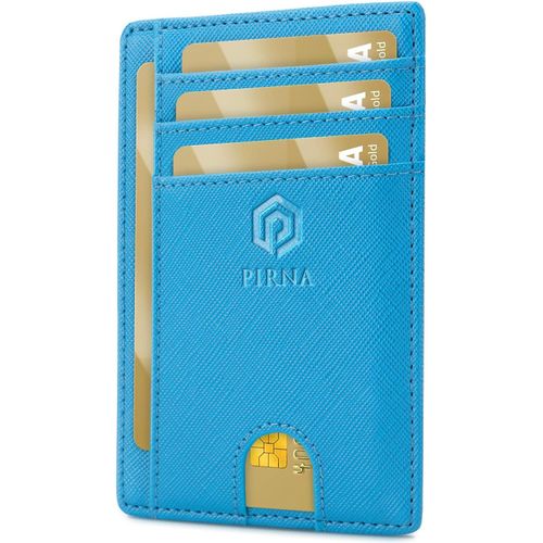 KALANKA-Porte Carte Bancaire Fin et Petit, Portefeuille pour Hommes et Femmes avec Pochette d'argent & Boîte-Cadeau, Porte-Cartes de Crédit RFID, Porte Carte Bancaire Anti Piratage pour Homme