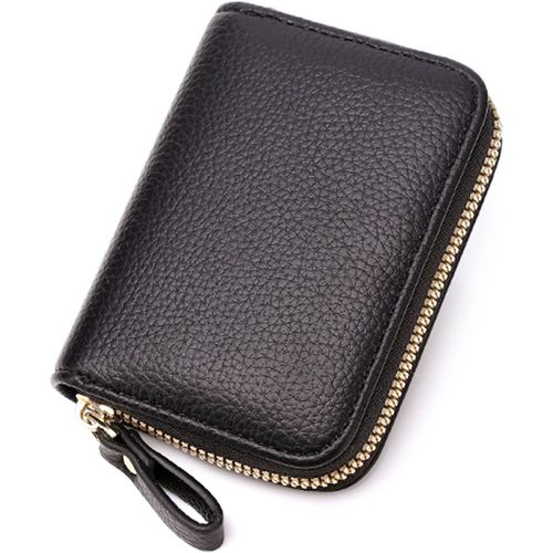 KALANKA-1 Pcs Porte Cartes De Crédit,Portefeuilles et Porte Carte Homme Cuir Fermeture Eclair,Porte Cartes Bancaire,Range Carte Bancaire,Pochette Anti Piratage RFID,Avec 11 Emplacements Pour Cartes,N