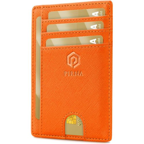 KALANKA-Porte Carte Bancaire Fin et Petit, Portefeuille pour Hommes et Femmes avec Pochette d'argent & Boîte-Cadeau, Porte-Cartes de Crédit RFID, Porte Carte Bancaire Anti Piratage pour Homme