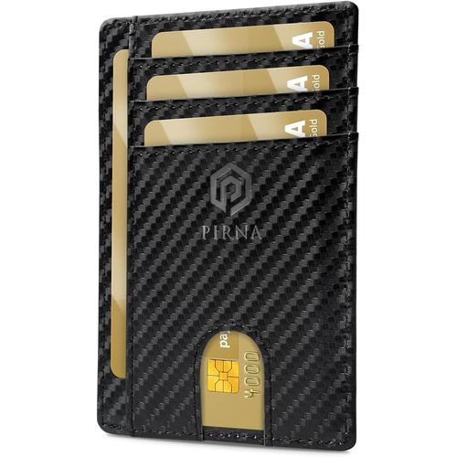 KALANKA-Porte Carte Bancaire Fin et Petit, Portefeuille pour Hommes et Femmes avec Pochette d'argent & Boîte-Cadeau, Porte-Cartes de Crédit RFID, Porte Carte Bancaire Anti Piratage pour Homme