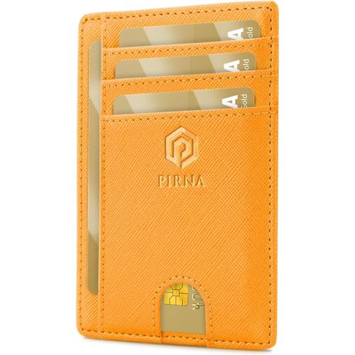 KALANKA-Porte Carte Bancaire Fin et Petit, Portefeuille pour Hommes et Femmes avec Pochette d'argent & Boîte-Cadeau, Porte-Cartes de Crédit RFID, Porte Carte Bancaire Anti Piratage pour Homme