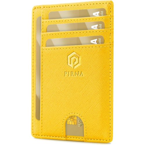 KALANKA-Porte Carte Bancaire Fin et Petit, Portefeuille pour Hommes et Femmes avec Pochette d'argent & Boîte-Cadeau, Porte-Cartes de Crédit RFID, Porte Carte Bancaire Anti Piratage pour Homme