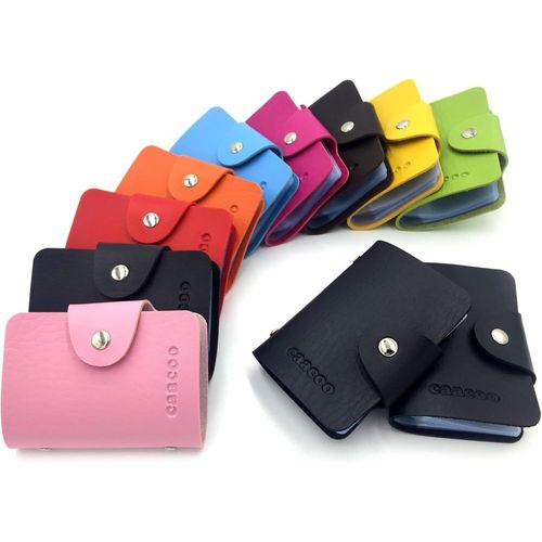KALANKA-Porte Carte Femme Homme Porte Carte de Credit Femme Homme 24 Fentes (Noir)