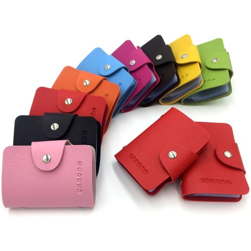 KALANKA-Porte Carte Femme Homme Porte Carte de Credit Femme Homme 24 Fentes (Rouge)