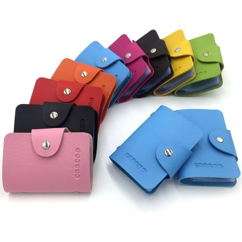 KALANKA-Porte Carte Femme Homme Porte Carte de Credit Femme Homme 24 Fentes (Bleu)