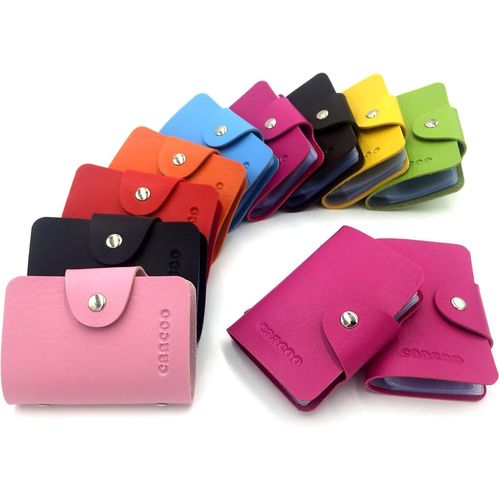 KALANKA-Porte Carte Femme Homme Porte Carte de Credit Femme Homme 24 Fentes (Rose)