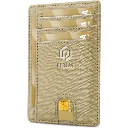 KALANKA-Porte Carte Bancaire Fin et Petit, Portefeuille pour Hommes et Femmes avec Pochette d'argent & Boîte-Cadeau, Porte-Cartes de Crédit RFID, Porte Carte Bancaire Anti Piratage pour Homme