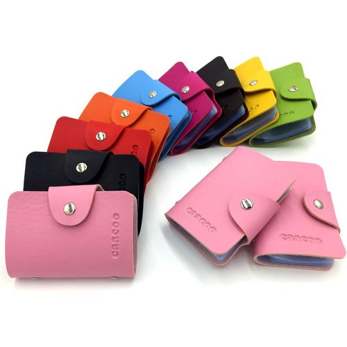 KALANKA-Porte Carte Femme Homme Porte Carte de Credit Femme Homme 24 Fentes (Pink)