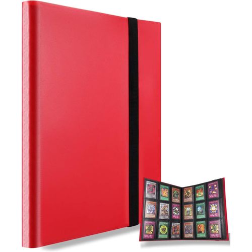 Kalanka-Classeur Pour Cartes À Collectionner, Porte Cartes Rangements Pour 360 Cartes, Compatible Avec Pokemon Cartes (Rouge)