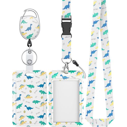 Kalanka-Porte Badges Coulissant Avec Clip Mousqueton Rétractable Et Lanière Détachable Protège-Cartes Vertical Pour Femmes Infirmières Enseignants Étudiants