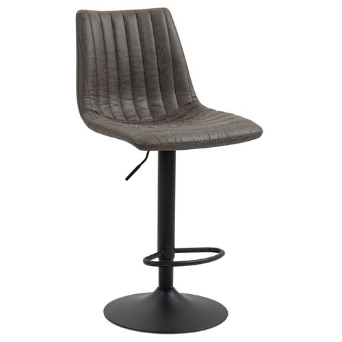 Lot De 2 Tabourets De Bar Veneza Chaise Haute Réglable En Hauteur, Dossier Droit Avec Revêtement En Tissu Suédine De Coloris Gris