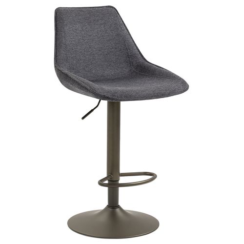 Lot De 2 Tabourets De Bar Stark Chaise Haute Réglable En Hauteur, Piètement En Métal Et Revêtement En Tissus Gris Foncé