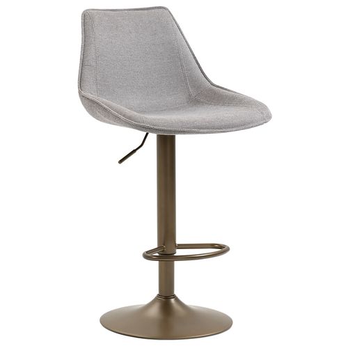 Lot De 2 Tabourets De Bar Stark Chaise Haute Réglable En Hauteur, Piètement En Métal Et Revêtement En Tissus Gris Clair