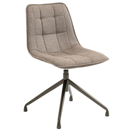 Lot De 2 Chaises De Salle À Manger Rio Avec Piètement Métal Et Revêtement En Tissu Beige