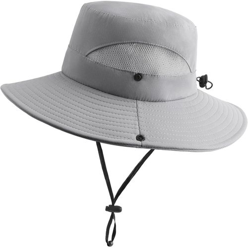 Kalanka-Chapeau De Soleil Femme L'extérieur Uv Protection Chapeau D'été À Large Bord Bonnet Pliable En Maille Plage Pêche Seau Casquette