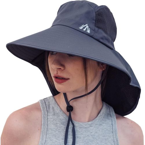 Kalanka-Chapeau De Soleil Unisexe Femmes Chapeau De Soleil Upf 50+ Large Bord Avec Grande Protection De La Nuque