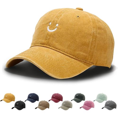 Kalanka-Casquette De Baseball Unisexe Smiley Rétro En Coton, Aspect Délavé, Convient Pour Les Sports De Plein Air, Pour Homme Et Femme