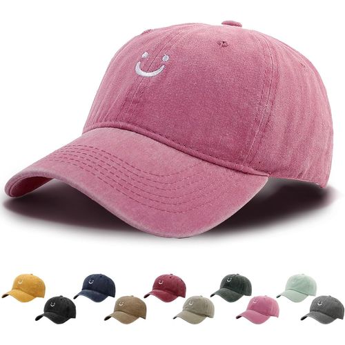 Kalanka-Casquette De Baseball Unisexe Smiley Rétro En Coton, Aspect Délavé, Convient Pour Les Sports De Plein Air, Pour Homme Et Femme