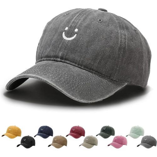 Kalanka-Casquette De Baseball Unisexe Smiley Rétro En Coton, Aspect Délavé, Convient Pour Les Sports De Plein Air, Pour Homme Et Femme